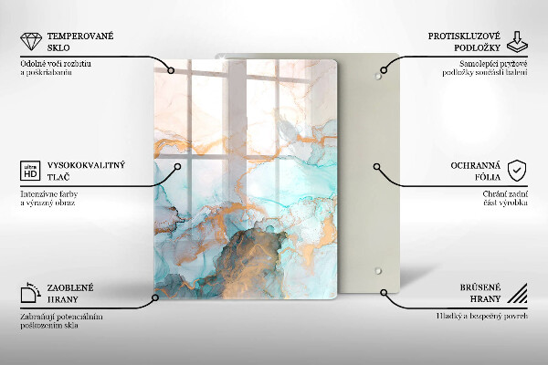 Placă din sticla protectie perete Abstracția din marmură