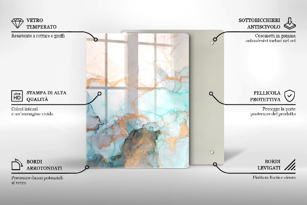 Placă din sticla protectie perete Abstracția din marmură