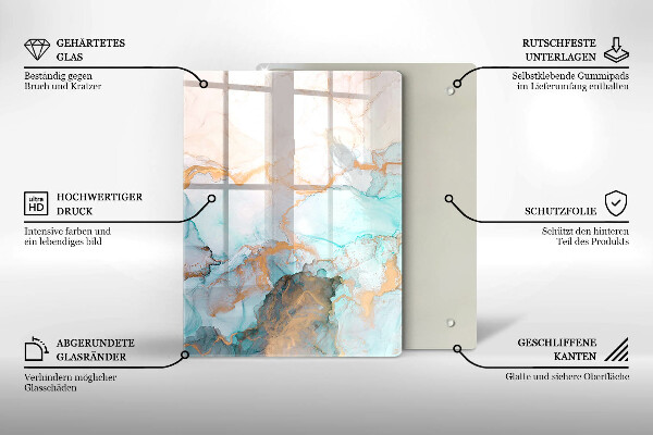 Placă din sticla protectie perete Abstracția din marmură