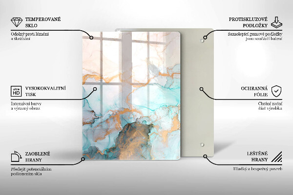 Placă din sticla protectie perete Abstracția din marmură