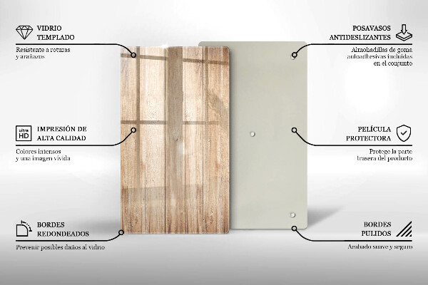 Placă din sticla protectie perete Scanduri de lemn