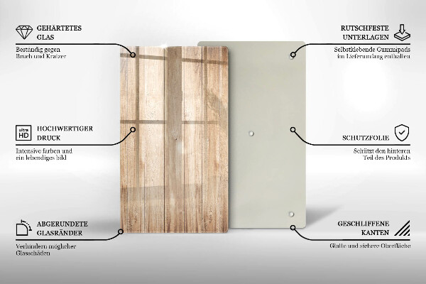 Placă din sticla protectie perete Scanduri de lemn