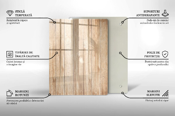Placă din sticla protectie perete Scanduri de lemn