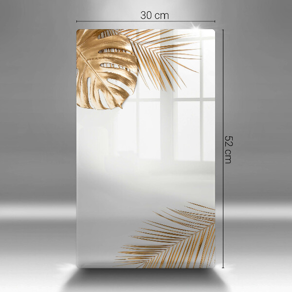 Placă din sticla protectie perete Frunze aurii