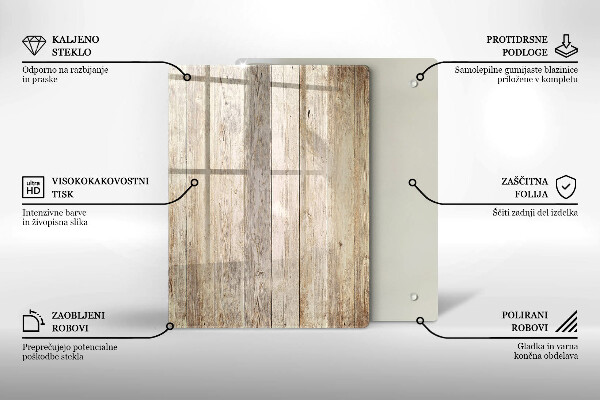 Placă din sticla protectie perete Scanduri de lemn
