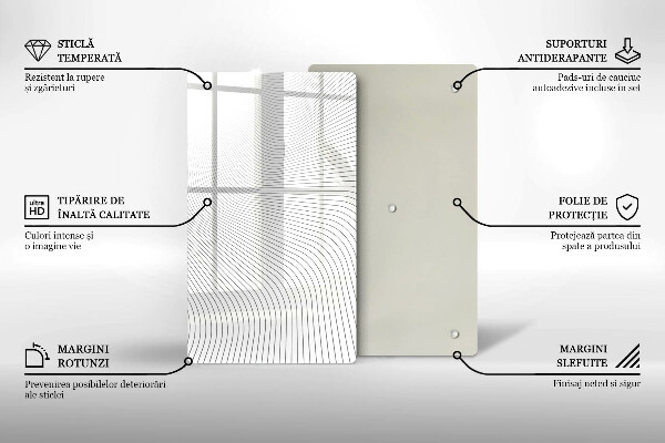 Placă din sticla protectie perete Model de linii moderne