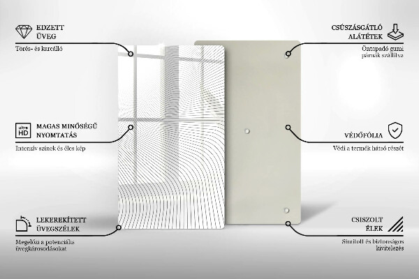Placă din sticla protectie perete Model de linii moderne