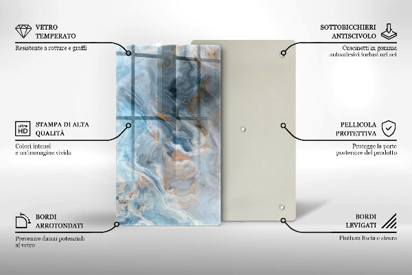 Placă din sticla protectie perete Textura marmură