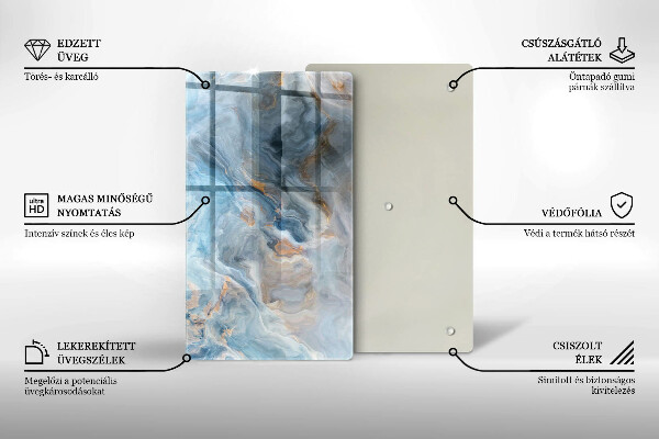 Placă din sticla protectie perete Textura marmură