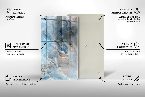 Placă din sticla protectie perete Textura marmură