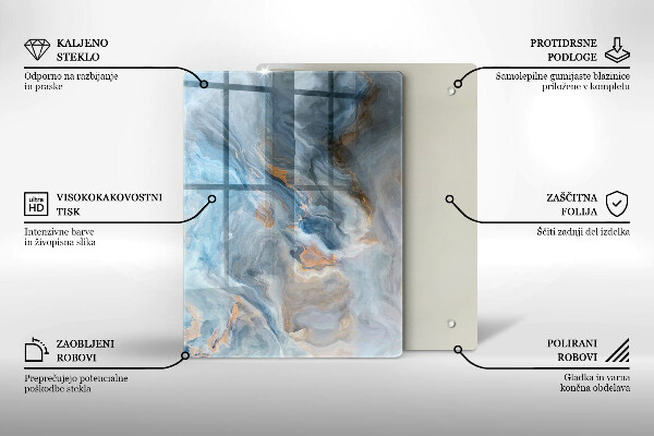 Placă din sticla protectie perete Textura marmură