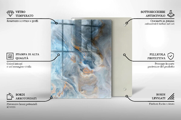 Placă din sticla protectie perete Textura marmură