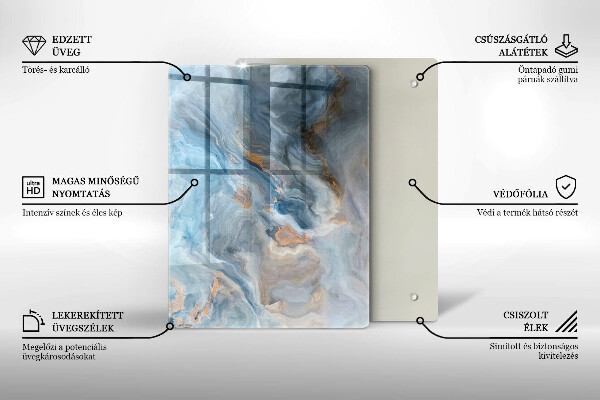 Placă din sticla protectie perete Textura marmură