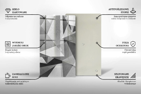 Placă din sticla protectie perete Abstracție ascuțită concretă