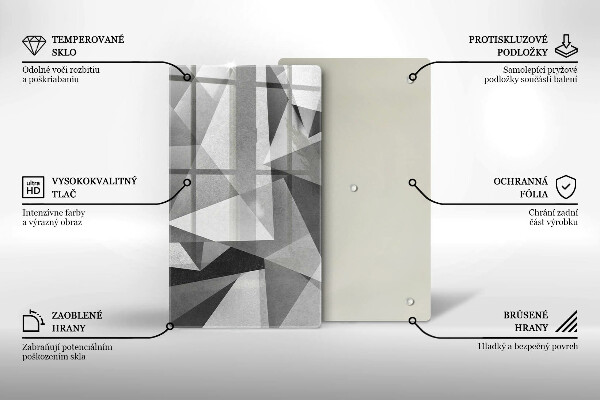 Placă din sticla protectie perete Abstracție ascuțită concretă