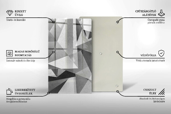 Placă din sticla protectie perete Abstracție ascuțită concretă