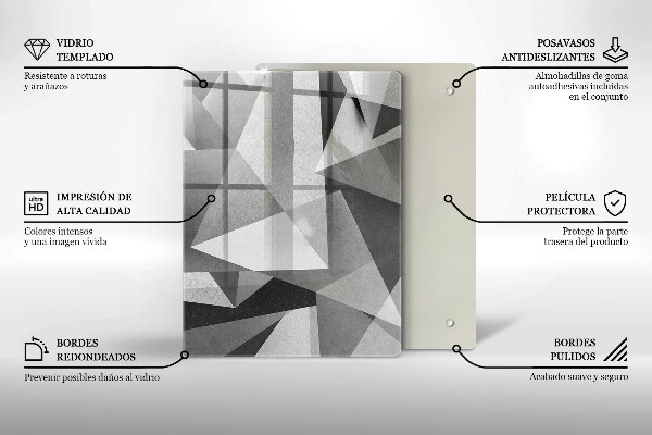 Placă din sticla protectie perete Abstracție ascuțită concretă