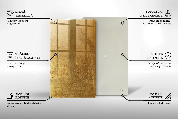 Placă din sticla protectie perete Fundal cu textură aurie