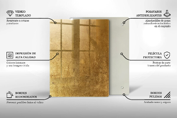 Placă din sticla protectie perete Fundal cu textură aurie