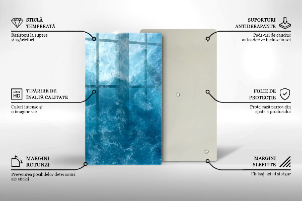 Placă din sticla protectie perete Apa albastra