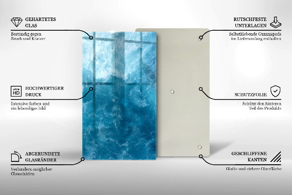 Placă din sticla protectie perete Apa albastra
