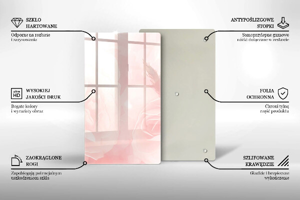 Placă din sticla protectie perete Fundal de trandafiri pastel