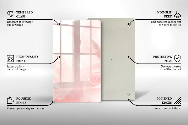 Placă din sticla protectie perete Fundal de trandafiri pastel