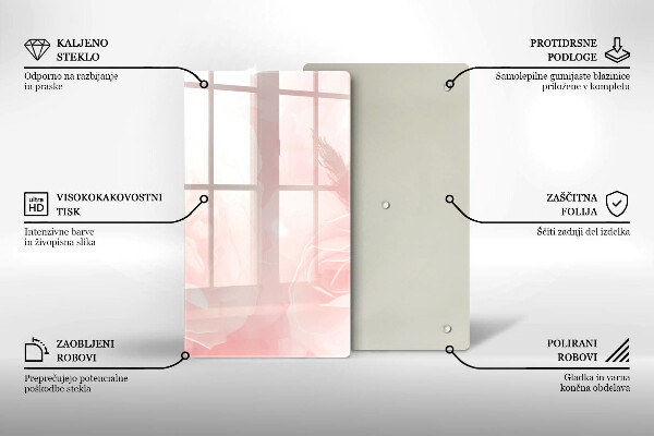 Placă din sticla protectie perete Fundal de trandafiri pastel