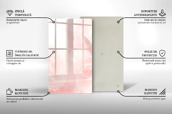 Placă din sticla protectie perete Fundal de trandafiri pastel