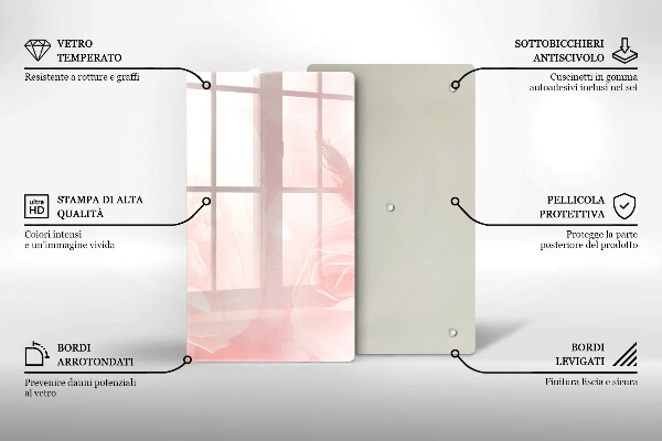 Placă din sticla protectie perete Fundal de trandafiri pastel