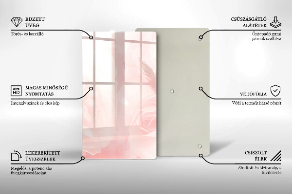 Placă din sticla protectie perete Fundal de trandafiri pastel