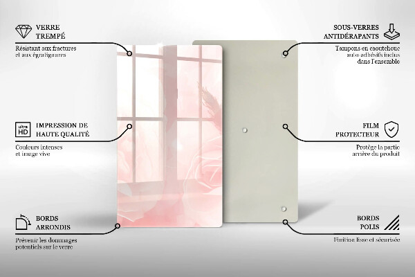 Placă din sticla protectie perete Fundal de trandafiri pastel