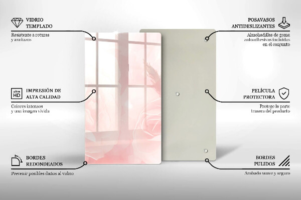 Placă din sticla protectie perete Fundal de trandafiri pastel