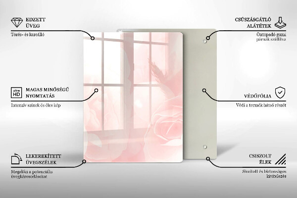 Placă din sticla protectie perete Fundal de trandafiri pastel