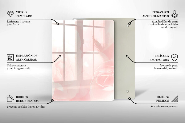 Placă din sticla protectie perete Fundal de trandafiri pastel