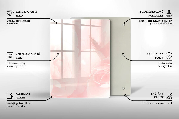 Placă din sticla protectie perete Fundal de trandafiri pastel