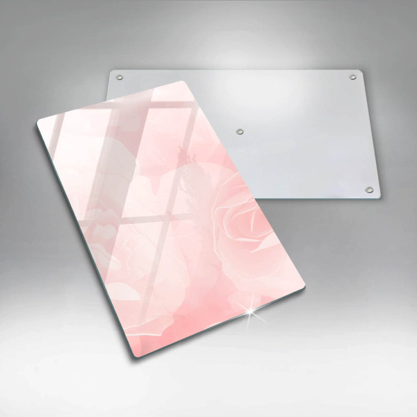 Placă din sticla protectie perete Fundal de trandafiri pastel