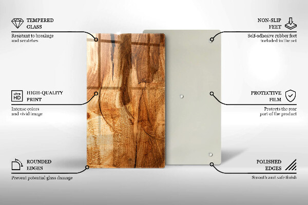 Placă din sticla protectie perete Textura placă de lemn