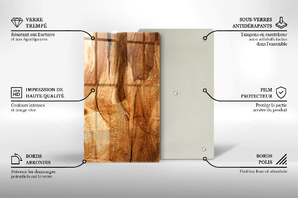 Placă din sticla protectie perete Textura placă de lemn