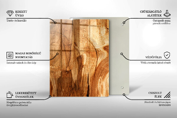 Placă din sticla protectie perete Textura placă de lemn