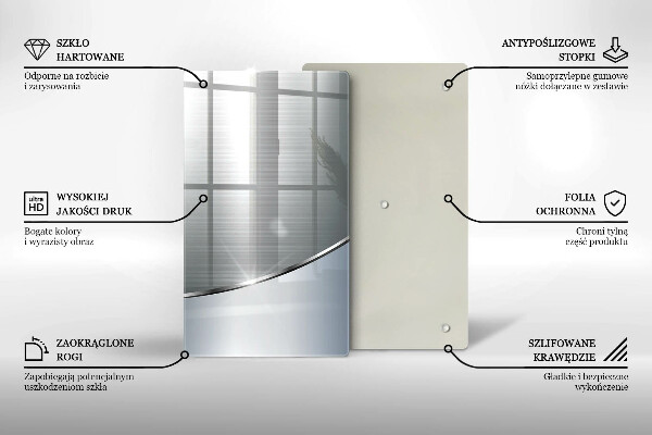 Placă din sticla protectie perete Model de abstractizare din metal