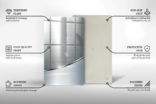 Placă din sticla protectie perete Model de abstractizare din metal