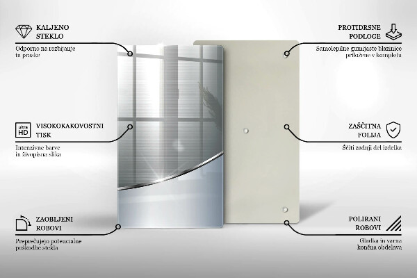 Placă din sticla protectie perete Model de abstractizare din metal