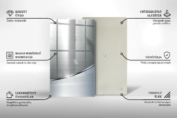 Placă din sticla protectie perete Model de abstractizare din metal