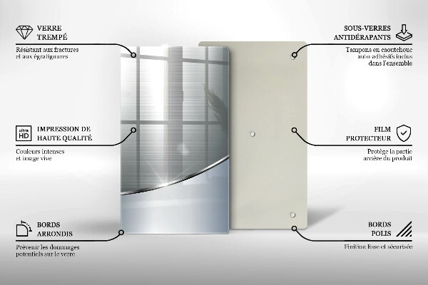 Placă din sticla protectie perete Model de abstractizare din metal