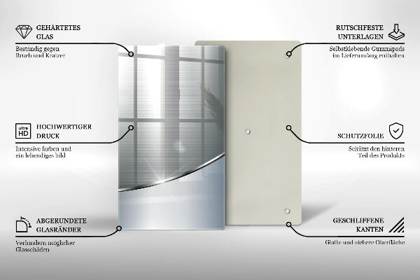 Placă din sticla protectie perete Model de abstractizare din metal