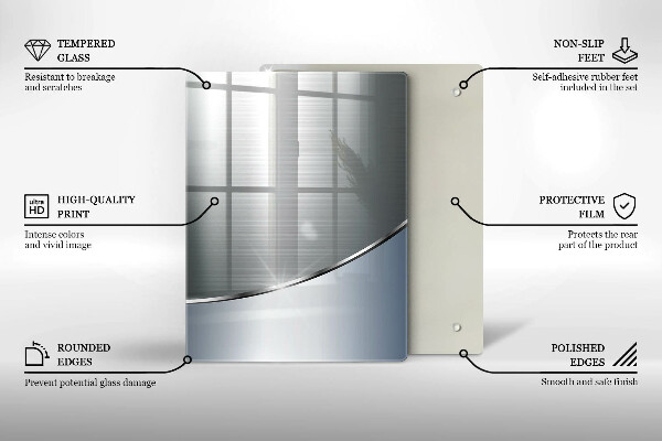 Placă din sticla protectie perete Model de abstractizare din metal