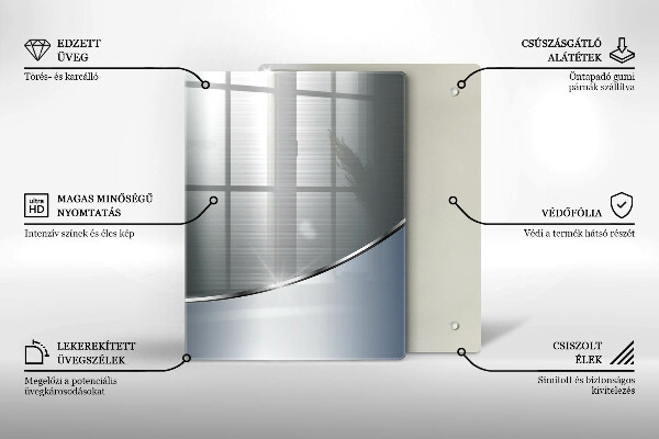 Placă din sticla protectie perete Model de abstractizare din metal