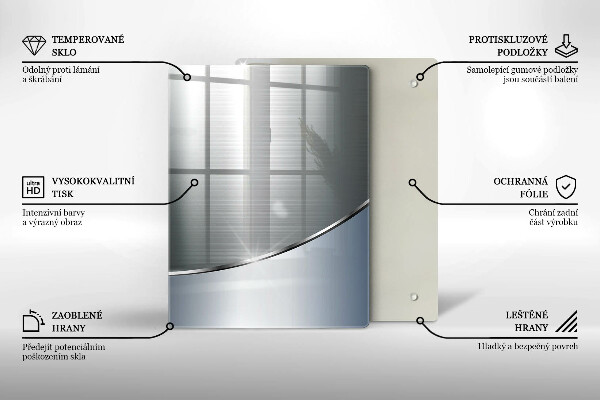 Placă din sticla protectie perete Model de abstractizare din metal