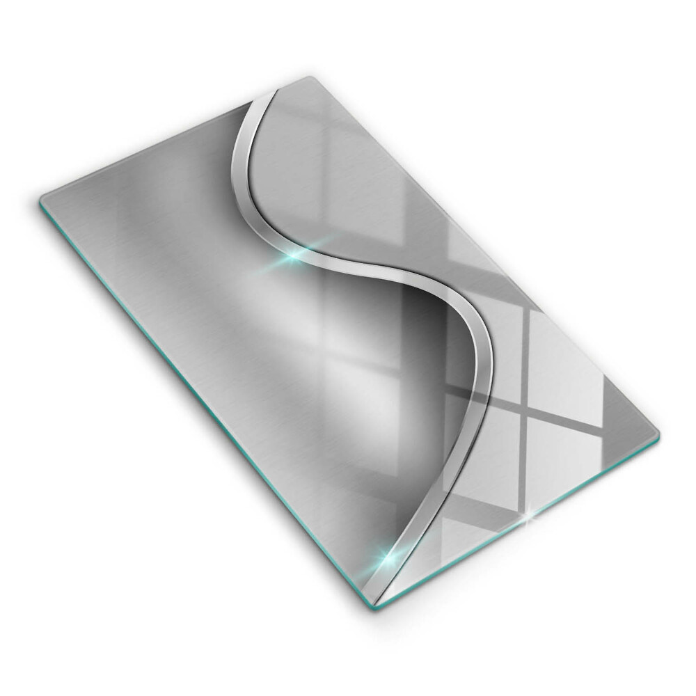Placă din sticla protectie perete Metal argintiu abstract
